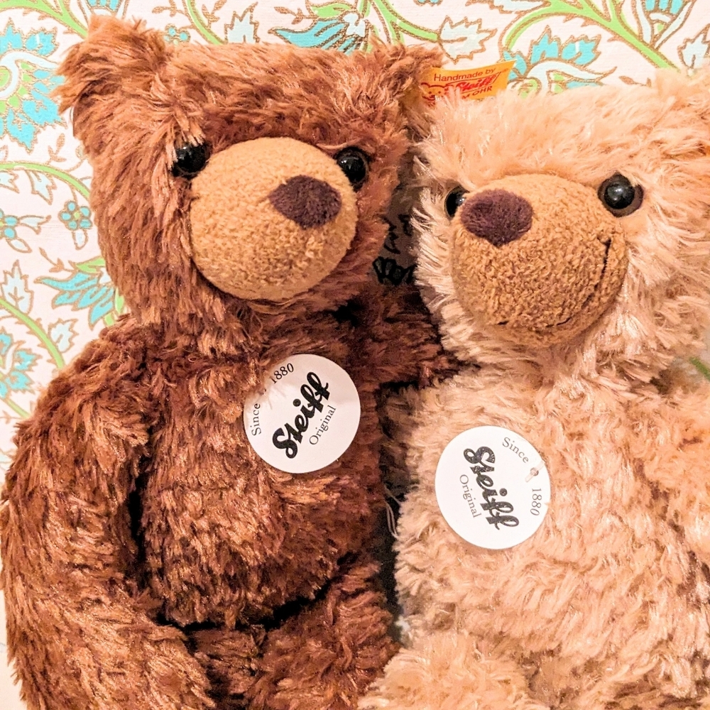 STEIFF 113703 KIMBA & KAI BROWN TAN TEDDY BEARS STUFFED ANIMAL PLUSH TOY NWT